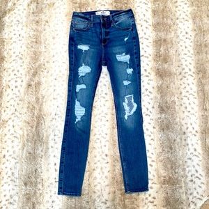 Hollister Super Skinny Dark Blue Jeans, Size 1S